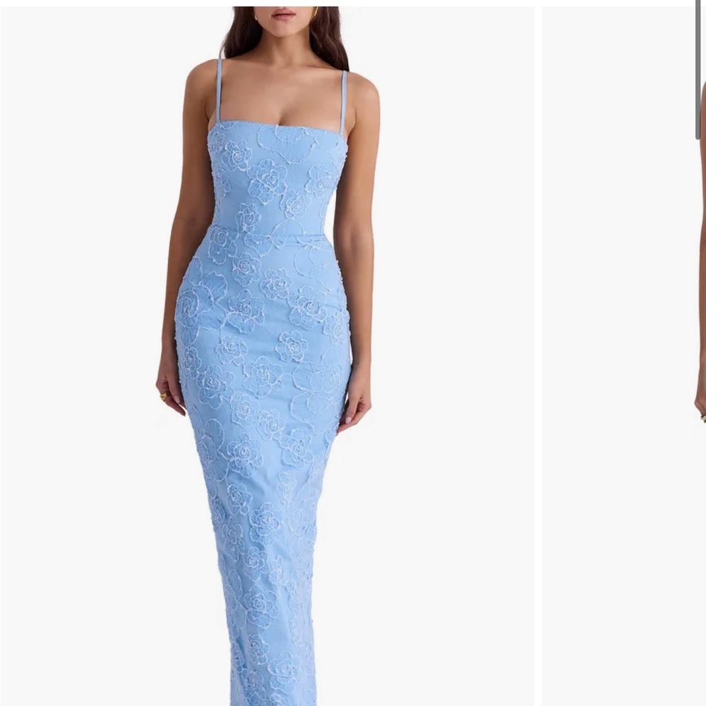 House of CB Light Blue Floral Maxi Dress